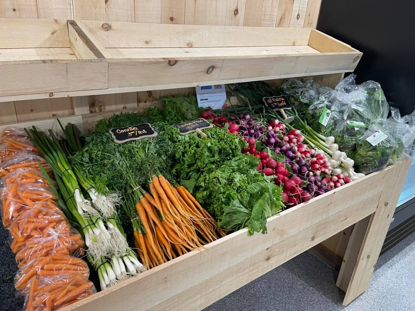 Kiosque de légumes frais de la Ferme du Barbu