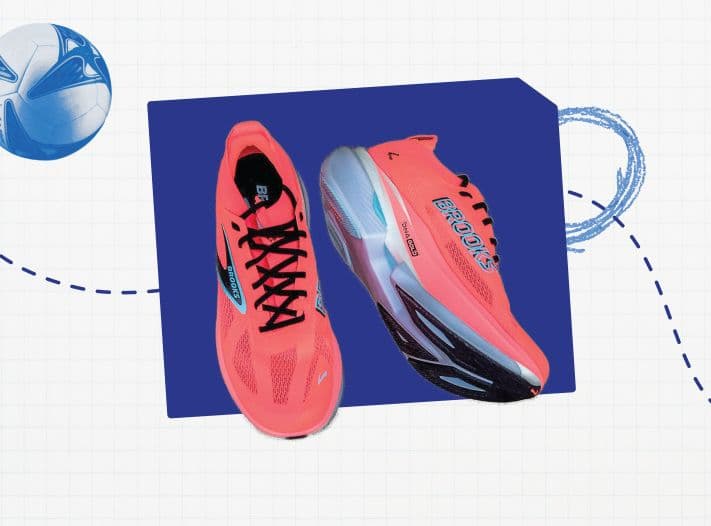 Pair of red athletic shoes for the Sporty Traveler collection